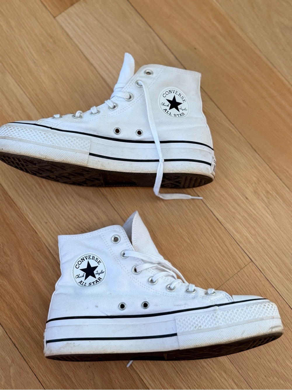 Converse White High-Top Platform Sneakers
